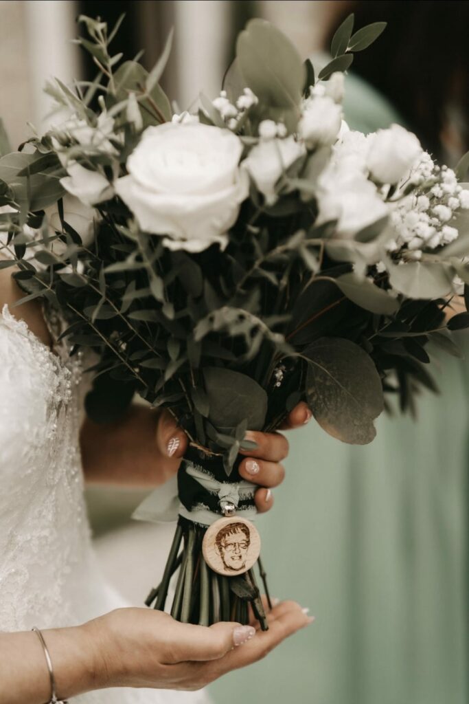 Portrait bouquet mariage personnalisé - J&A Evenementiel 62